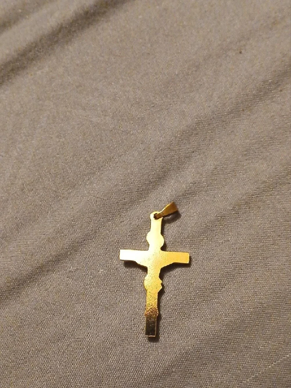 Gold Crucifix Pendant Necklace - Men's Religious Accessory